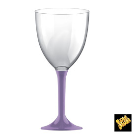 Flûte en Plastique Vin Pied Lilas 300ml 2P (200 Utés)