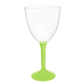 Flûte en Plastique Vin Pied Vert citron 300ml 2P (200 Utés)