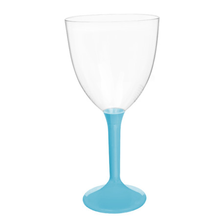 Verre à Vin Réutilisable PS Pied Turquoise 300ml 2P (20 Utés)