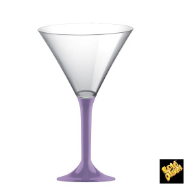 Flûte Plastique Cocktail Pied Lilas 185ml 2P (20 Utés)