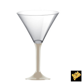 Flûte Plastique Cocktail Pied Beige 185ml 2P (20 Utés)