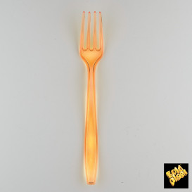 Fourchette Plastique PS Premium Orange 190mm (50 Utés)