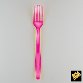 Fourchette Plastique PS Premium Fuchsia 190mm (1000 Utés)