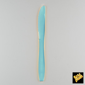 Couteau Plastique PS Premium Turquoise 190mm (50 Utés)