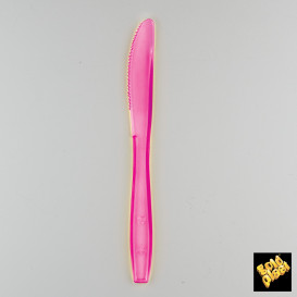 Plastic PS mes  Premium fuchsia 19cm (50 stuks) 