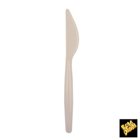 Plastic PS mes  "Easy" beige 18,5cm (20 stuks) 