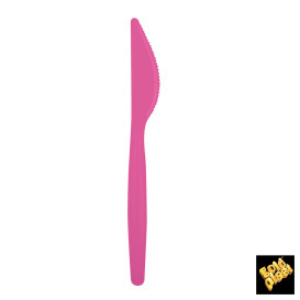 Plastic PS mes  "Easy" fuchsia 18,5cm (20 stuks) 