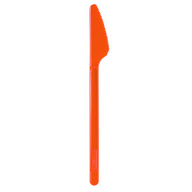 Plastic PS mes  oranje 17,5cm (600 stuks)