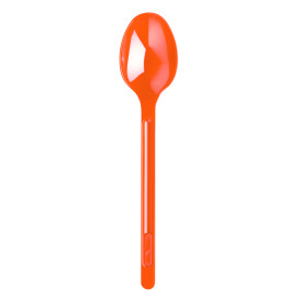 Plastic lepel  PS oranje 17,5cm (20 stuks) 