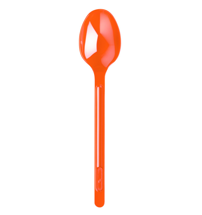 Cuillère Plastique Orange PS 175mm (20 Unités)