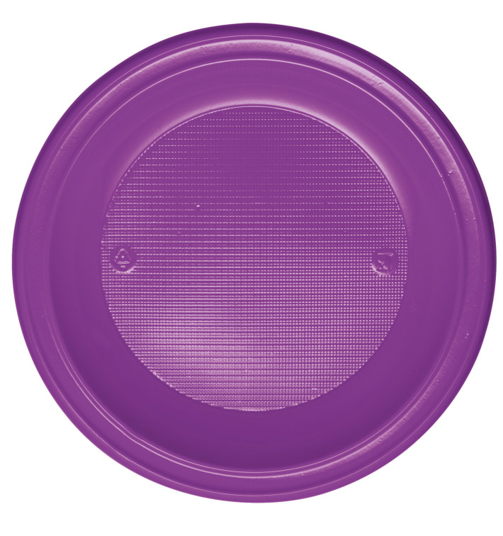 Assiette Plastique Fond Violette PS 220mm (30 Unités)