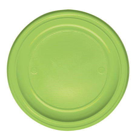 Assiette Plastique Plate PS Vert citron Ø220mm (780 Unités)