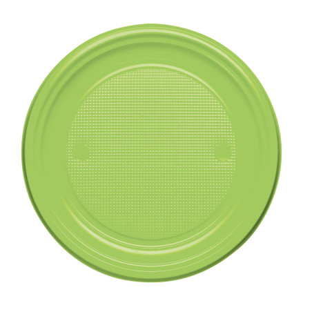 Assiette Plastique PS Plate Vert citron Ø170mm (1100 Unités)