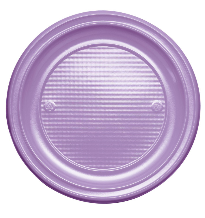 Assiette Plastique Plate Violette PS 220mm (30 Unités)