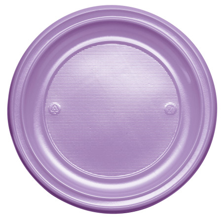 Assiette Plastique PS Plate Lilas Ø220mm (30 Unités)