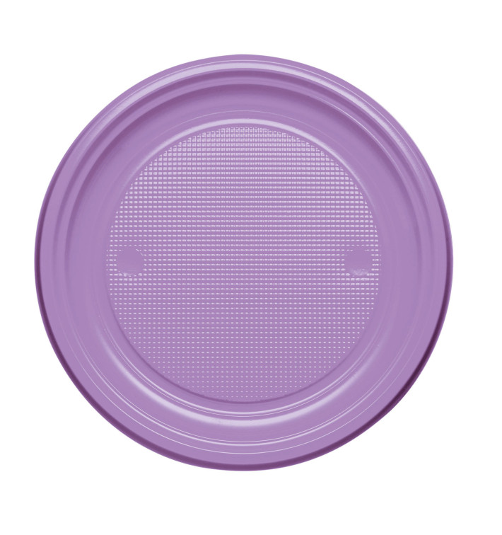 Assiette Plastique Plate Violette PS 170mm (50 Unités)