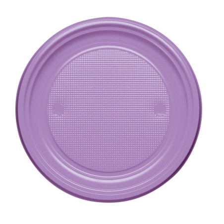 Assiette Plastique PS Plate Lilas Ø170mm (50 Unités)