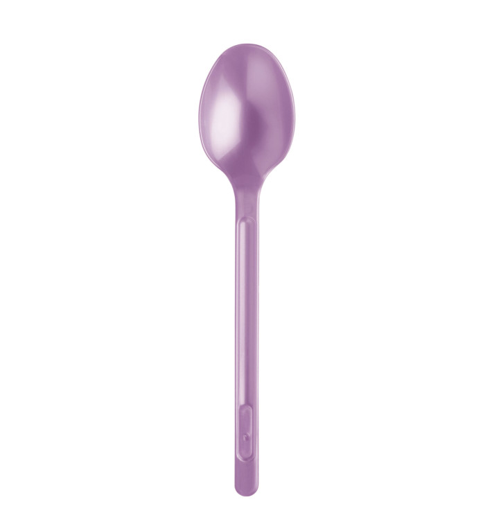 Cuillère Plastique Violette PS 175mm (20 Unités)