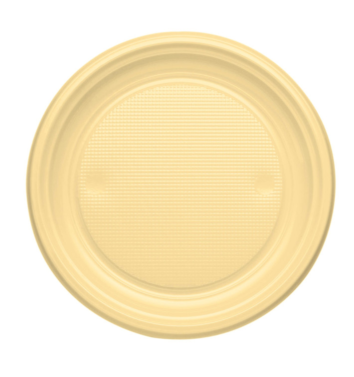 Assiette Plastique Plate Creme PS 170mm (50 Unités)