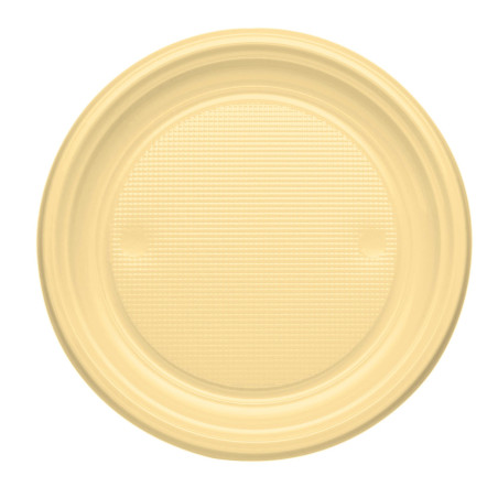 Assiette Plastique PS Plate Crème Ø170mm (50 Unités)