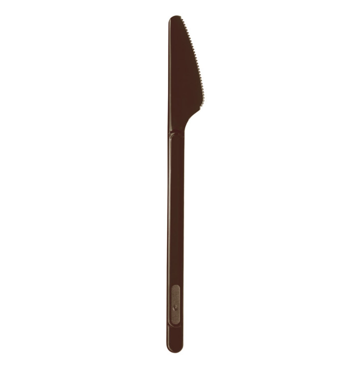 Plastic PS mes  chocolade 17,5cm (20 stuks) 