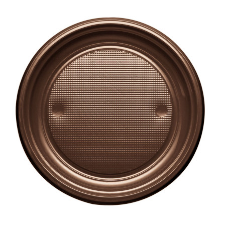 Assiette Plastique PS Plate Chocolat Ø170mm (1100 Unités)