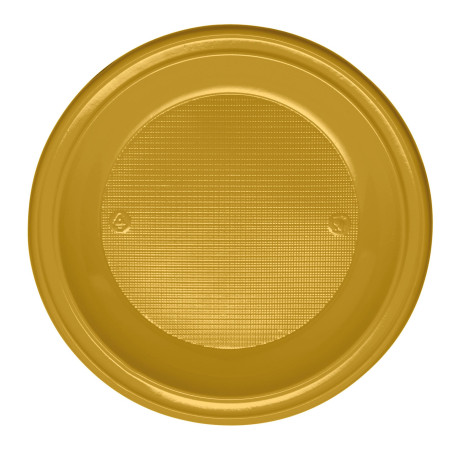 Assiette Plastique PS Plate Or Ø220mm (30 Unités)