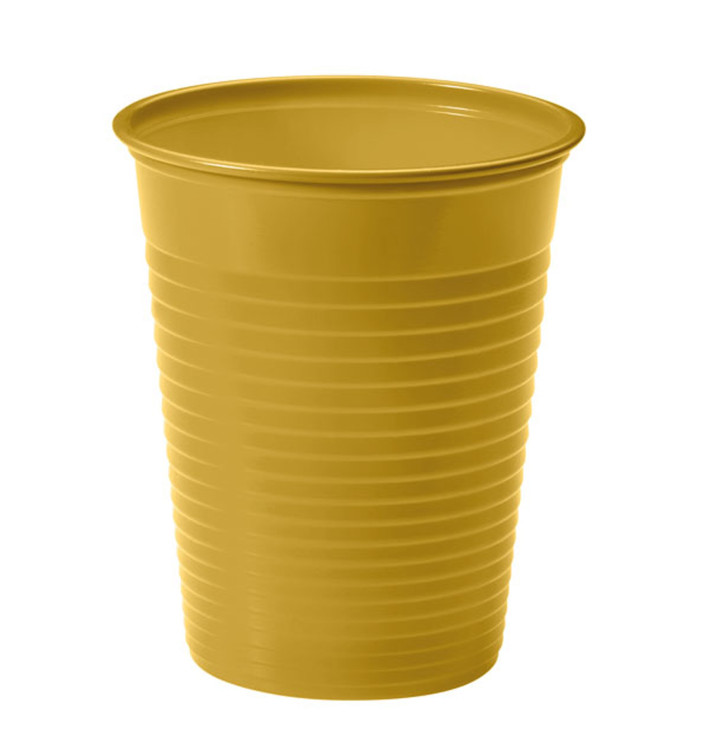 Plastic PS beker goud 200ml Ø7cm (50 stuks)