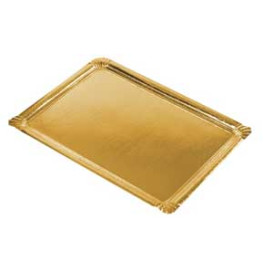 Plat rectangulaire en Carton Doré 22x28cm (100 Unités)