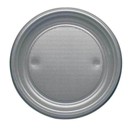 Assiette Plastique PS Plate Argent Ø170mm (1100 Unités)