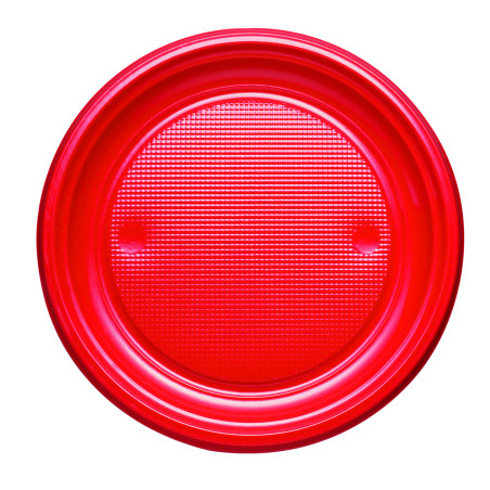 Assiette Plastique PS Plate Rouge Ø170mm (50 Unités)