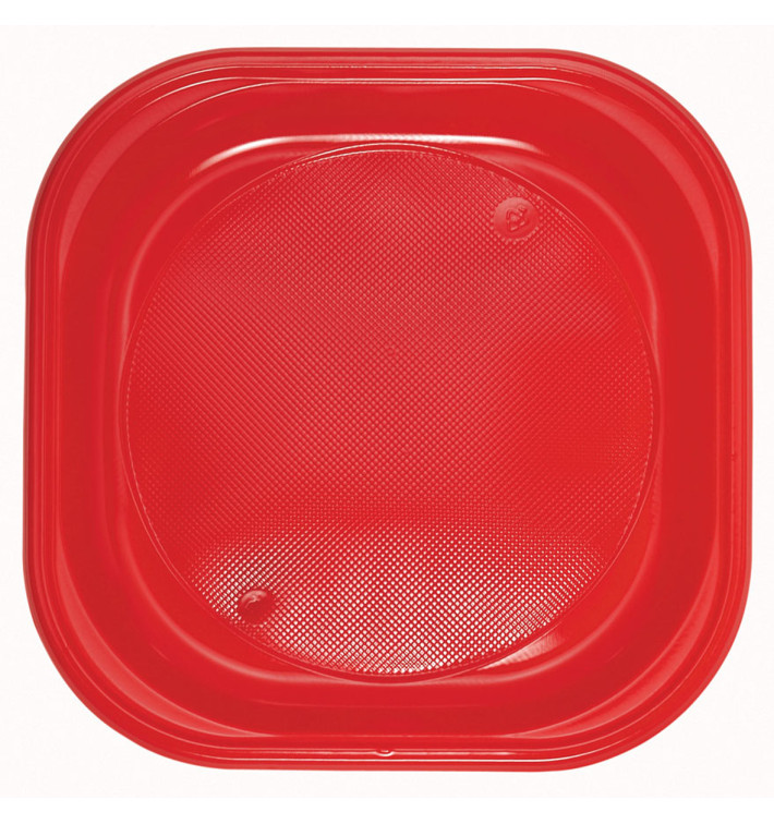 Assiette Plastique Carré Plate Noir PS 170mm (30 Unités)