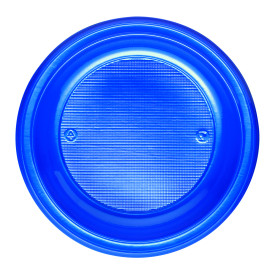 Assiette Plastique Fond Bleu Foncé PS 220mm (30 Unités)