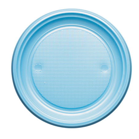 Assiette Plastique PS Plate Bleu Clair Ø170mm (1100 Unités)