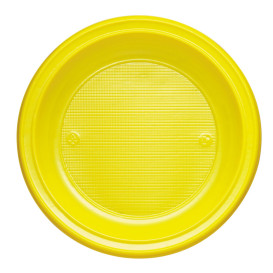 Plastic bord PS Diep geel Ø22 cm (600 stuks)
