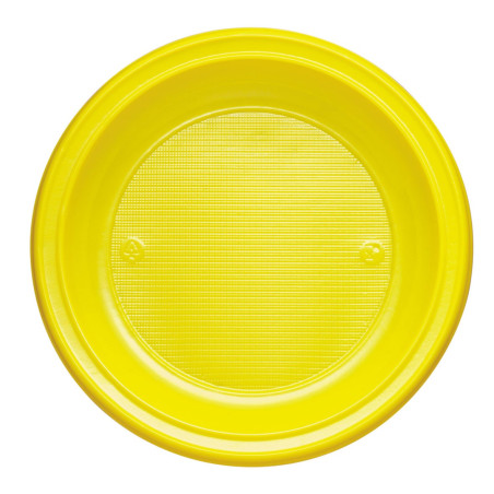 Assiette Plastique PS creuse Jaune Ø220mm (600 Unités)