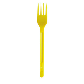Plastic PS vork geel 17,5cm (20 stuks) 