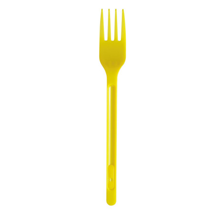 Fourchette Plastique PS Jaune 175mm (20 Unités)