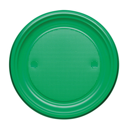 Assiette Plastique PS Plate Vert Ø170mm (1100 Unités)