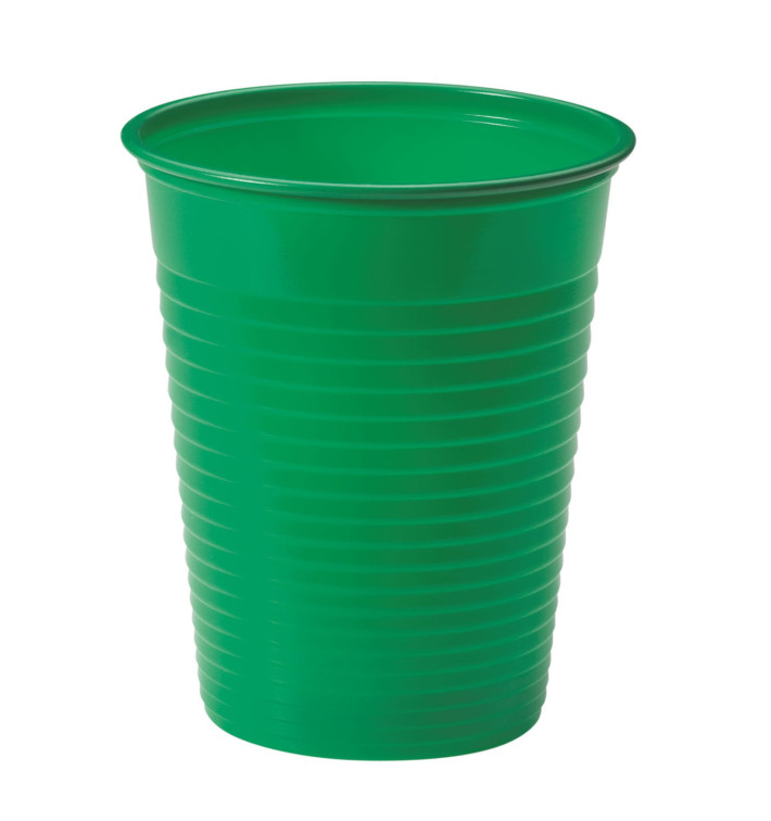 Plastic PS beker groen 200ml Ø7cm (50 stuks) 