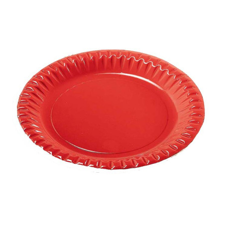 Assiette ronde Carton "Party" Rouge 18cm (10 Unités)