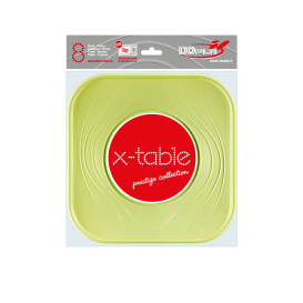 Assiette Plastique PP "X-Table" Citron vert 230mm (8 Utés)