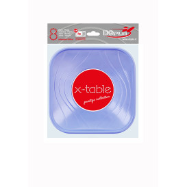 Bol Plastique PP Carré "X-Table" Violet 18x18cm (8 Utés)