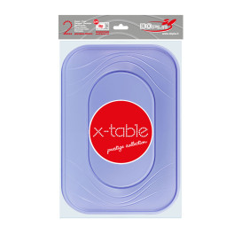 Plateau Plastique PP "X-Table" Violet 330x230mm (2 Utés)