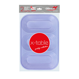 Plateau Plastique PP "X-Table" 3C Violet 330x230mm (2 Utés)