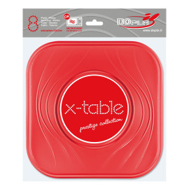 Assiette Plastique PP "X-Table" Rouge 230mm (120 Utés)