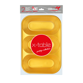 Plateau Plastique PP "X-Table" 3C Or 330x230mm (2 Unités)