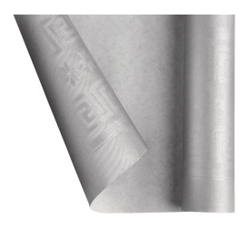 Papieren tafelkleed rol zilver 1,2x7m (1 stuk)