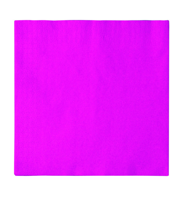 Serviette Papier 2 épaisseurs Fuchsia 33x33cm (50 Unités)