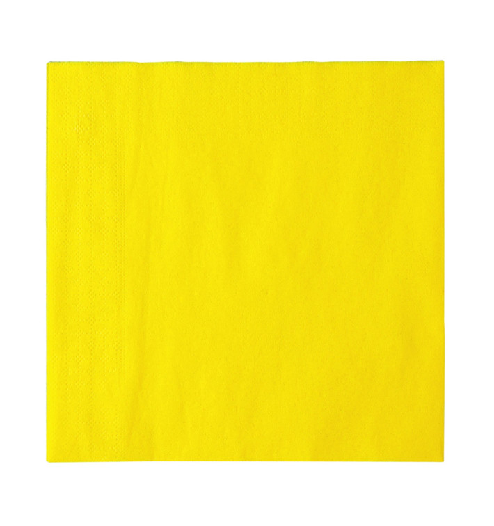 Serviette Papier 2 épaisseurs Jaune 33x33cm (50 Unités)